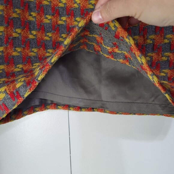 J. McLaughlin Women's Sz 4 Wool Blend Print Mini Pencil Skirt Houndstooth - Picture 3 of 5